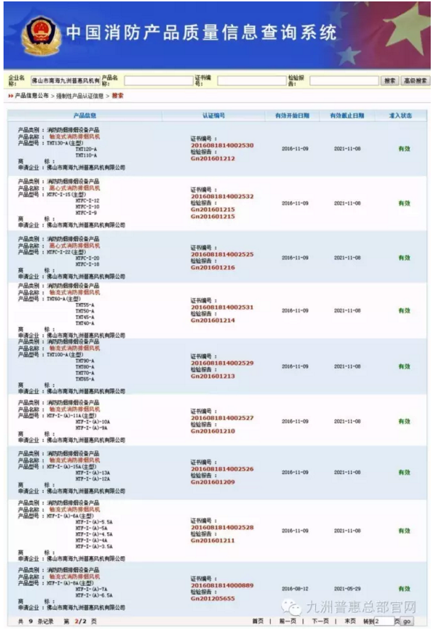 强制性认证产品信息